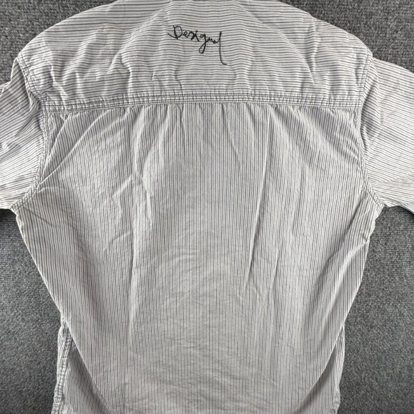 Desigual Graphic Print Button Up Shirt Men Cotton Large Passaparola Happy Text - Picture 15 of 16